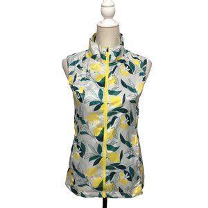 OISELLE lemon print APRIL SHOWERS VEST nylon vest top windbreaker sz S womens